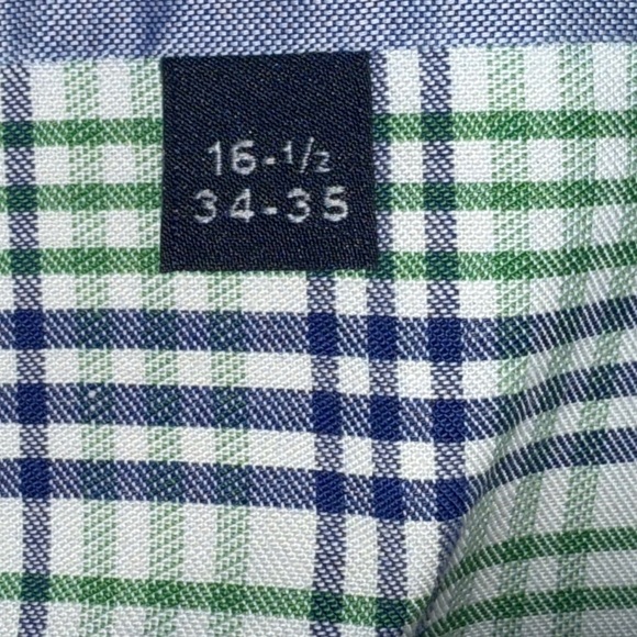Tommy Hilfiger Slim Fit Non-Iron Dress Shirt 16.5 34/35 Plaid Long Sleeve - Picture 14 of 14